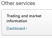 Other services section with the Dashboard link

