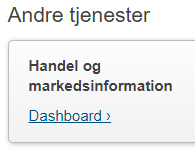 Andre servicesektioner med Dashboard-linket
